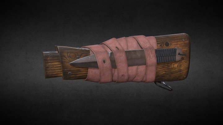 Ak stock with knife wrapped in tourniquet 3D Model