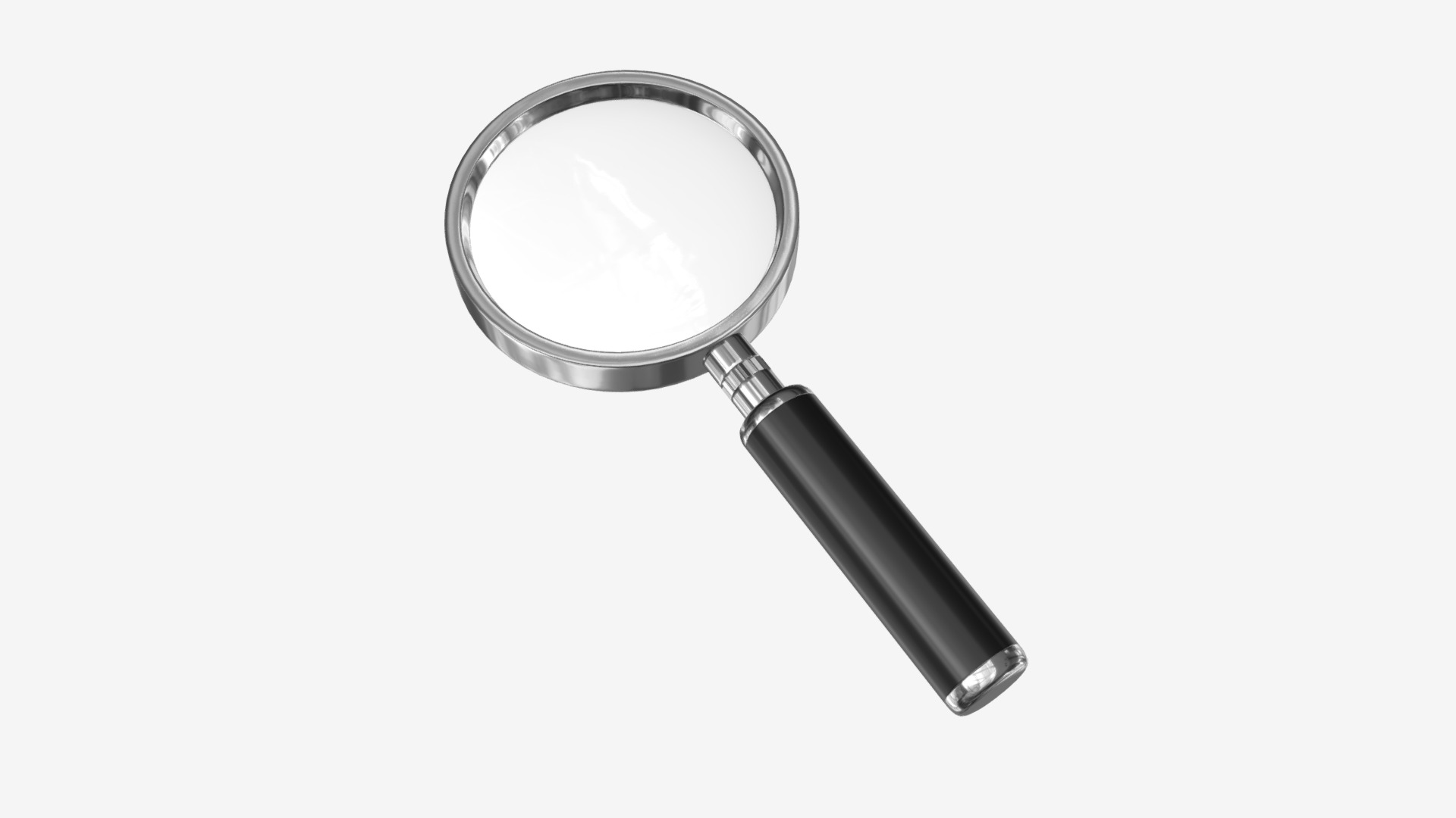 3D model Magnifying glass - This is a 3D model of the Magnifying glass. The 3D model is about shape, arrow.