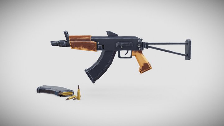 [FREE] AKS-74u - Low Poly - Stylized 3D Model