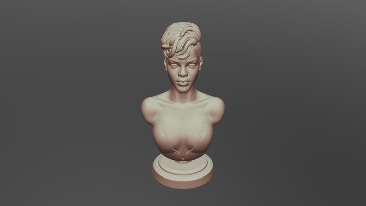 Rihanna sculpture Ready to Print 3D print model 3D Model