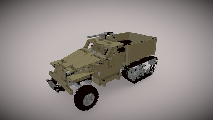 LEGO MOC M3 Half Track Personnel Carrier 3D Model