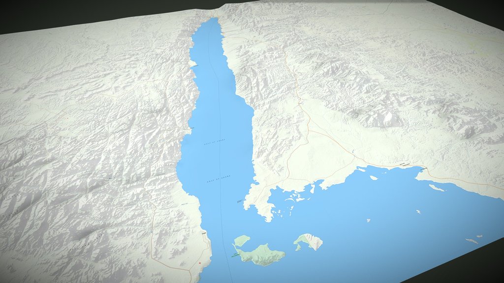 Sinai Peninsula Egypt and Saudi Arabia Topo Map