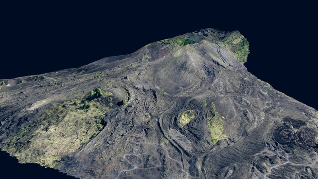 Gunung Batur lava flows and craters 3D Model