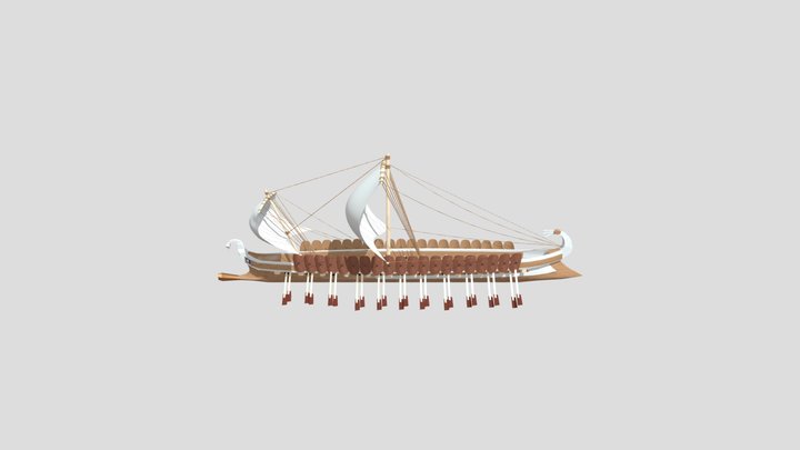 Roman Bireme 3D Model