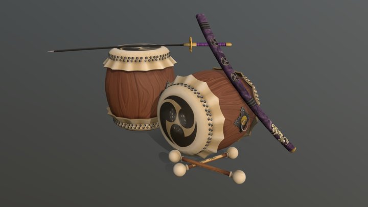 Katana, Taiko 3D Model