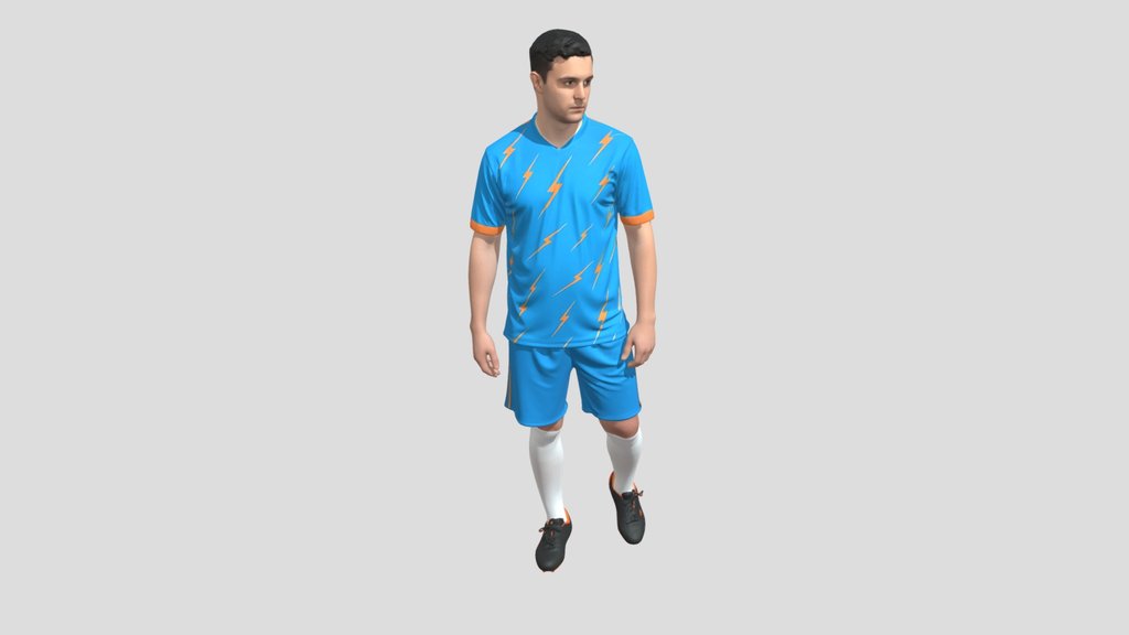 Electric Blue Lightning Soccer Kit