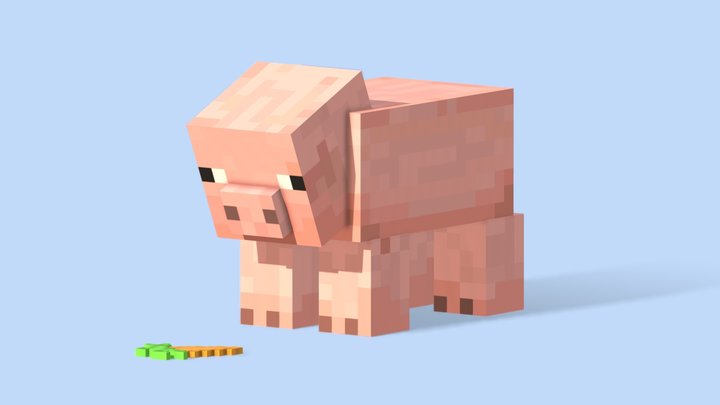 MINECRAFT PIG WITH CARROT – Modello 3D gratuito STL