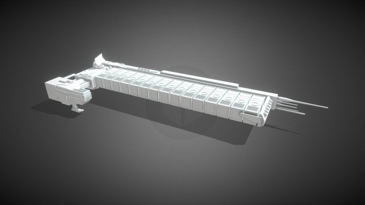 Sci-fi Cargo Ship 3D Model