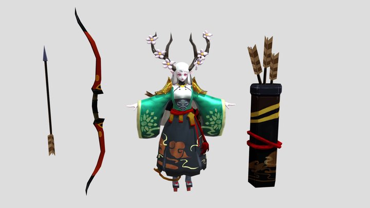 Elf Archer from Chang'An Fantasy 3D Model