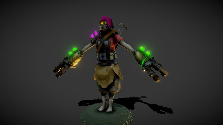 female cyberpunk raider – Free 3D Model STL