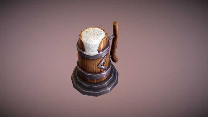 Handpainted Stylised Tankard 3D Model