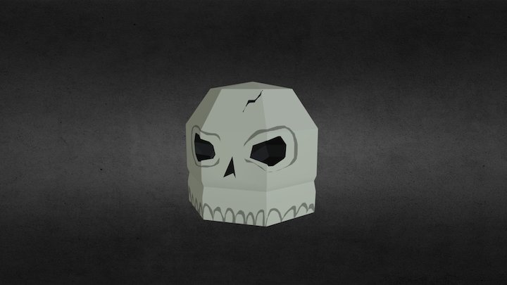 Low-Poly Skull (Spooky Model Series, 5/6) 3D Model