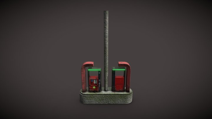 Part of a Gas Station 3D Model