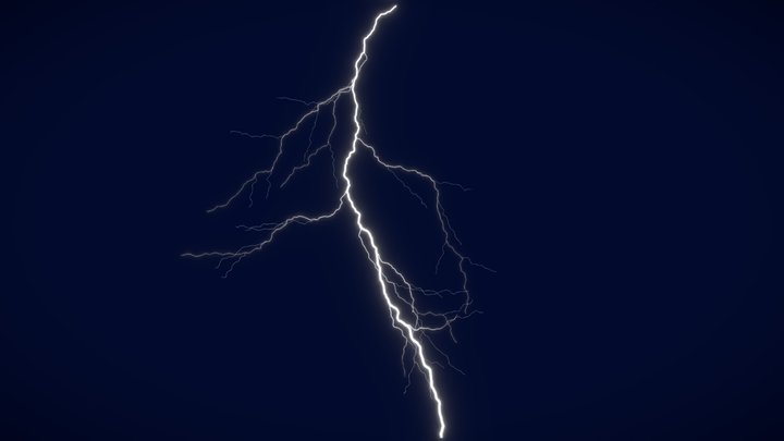 Realistic Cloud to Ground Lightning CG-07 3D Model