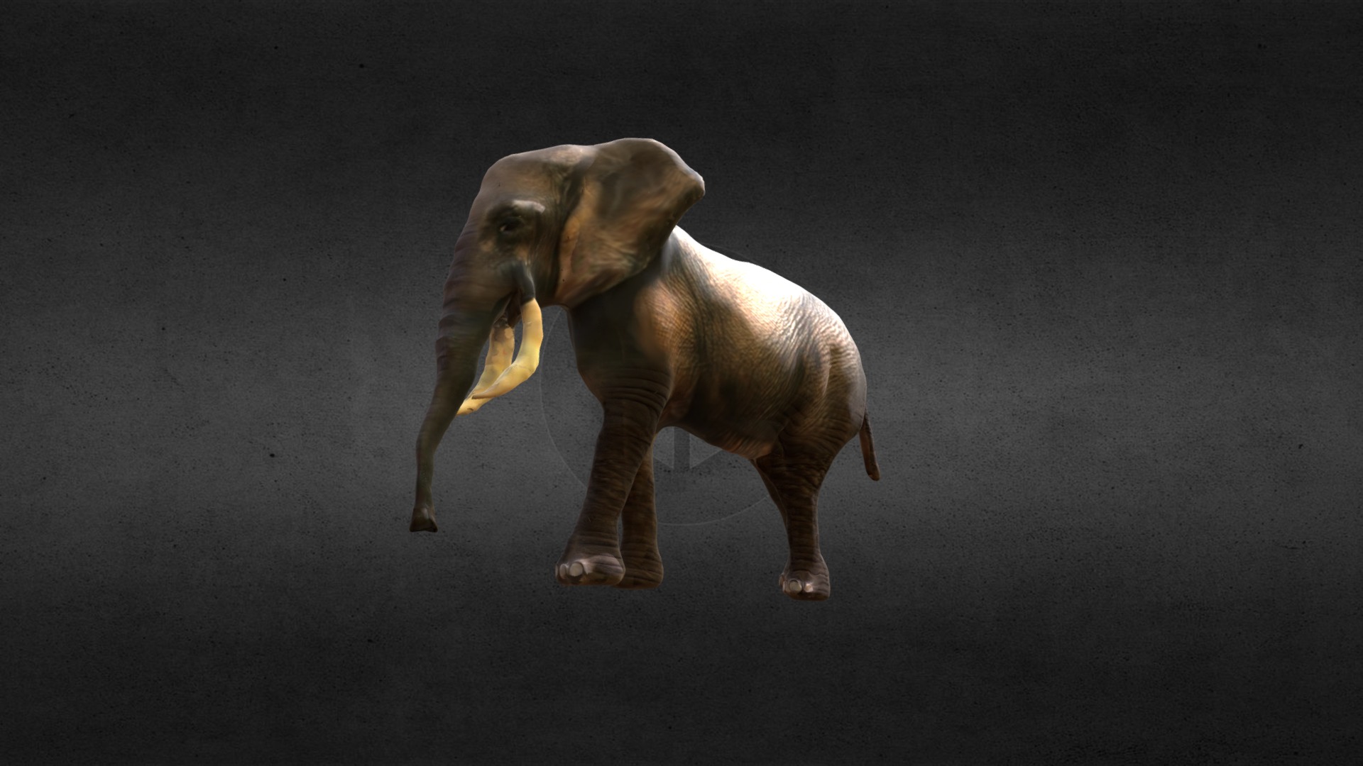 3D model Elephant - This is a 3D model of the Elephant. The 3D model is about an elephant with tusks.