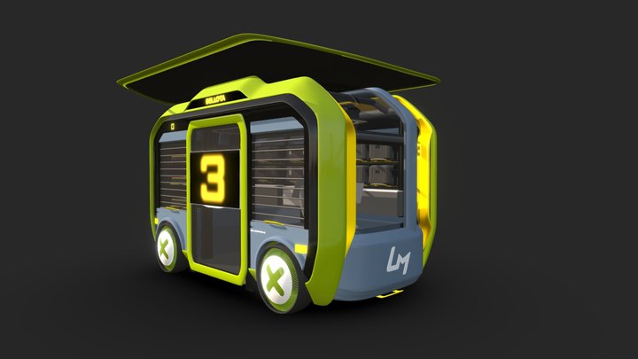 Olli Bellota. Autonomous Bus for Airforce 3D Model