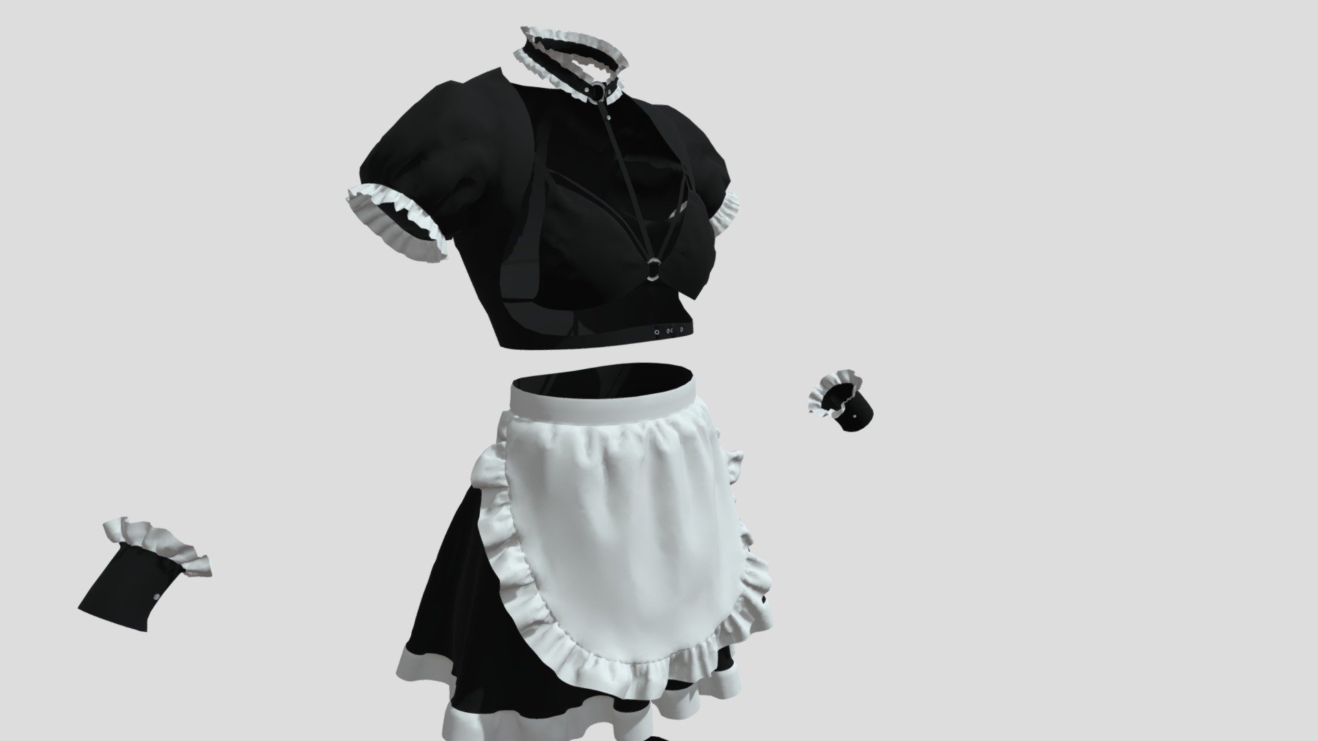 3D model Underwear Marvelous Designer CLO project VR / AR / low-poly