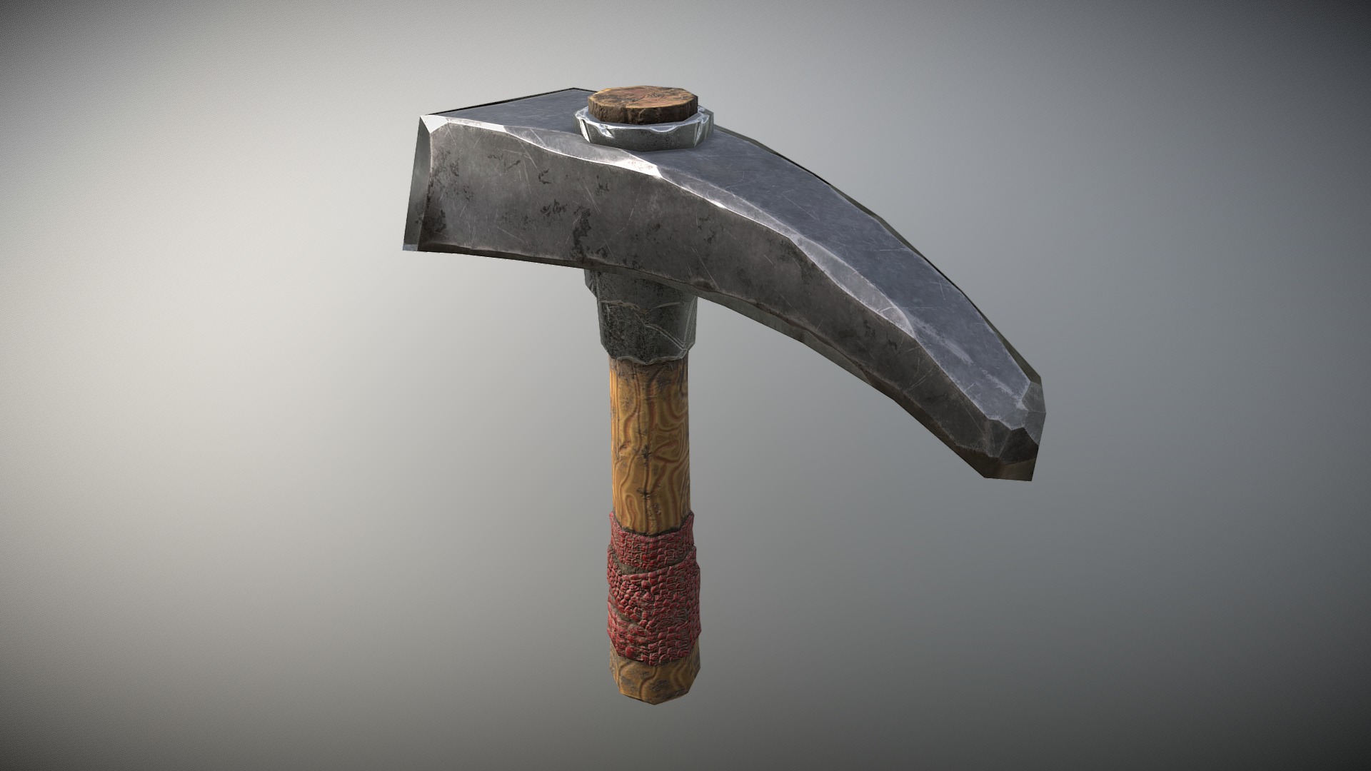 3D model Pick Axe - This is a 3D model of the Pick Axe. The 3D model is about a wooden cross with a red and gold cross on top.