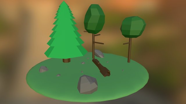 Low Poly Forest 3D Model