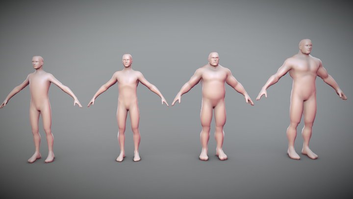 Male characters - 3D basemeshes 3D Model