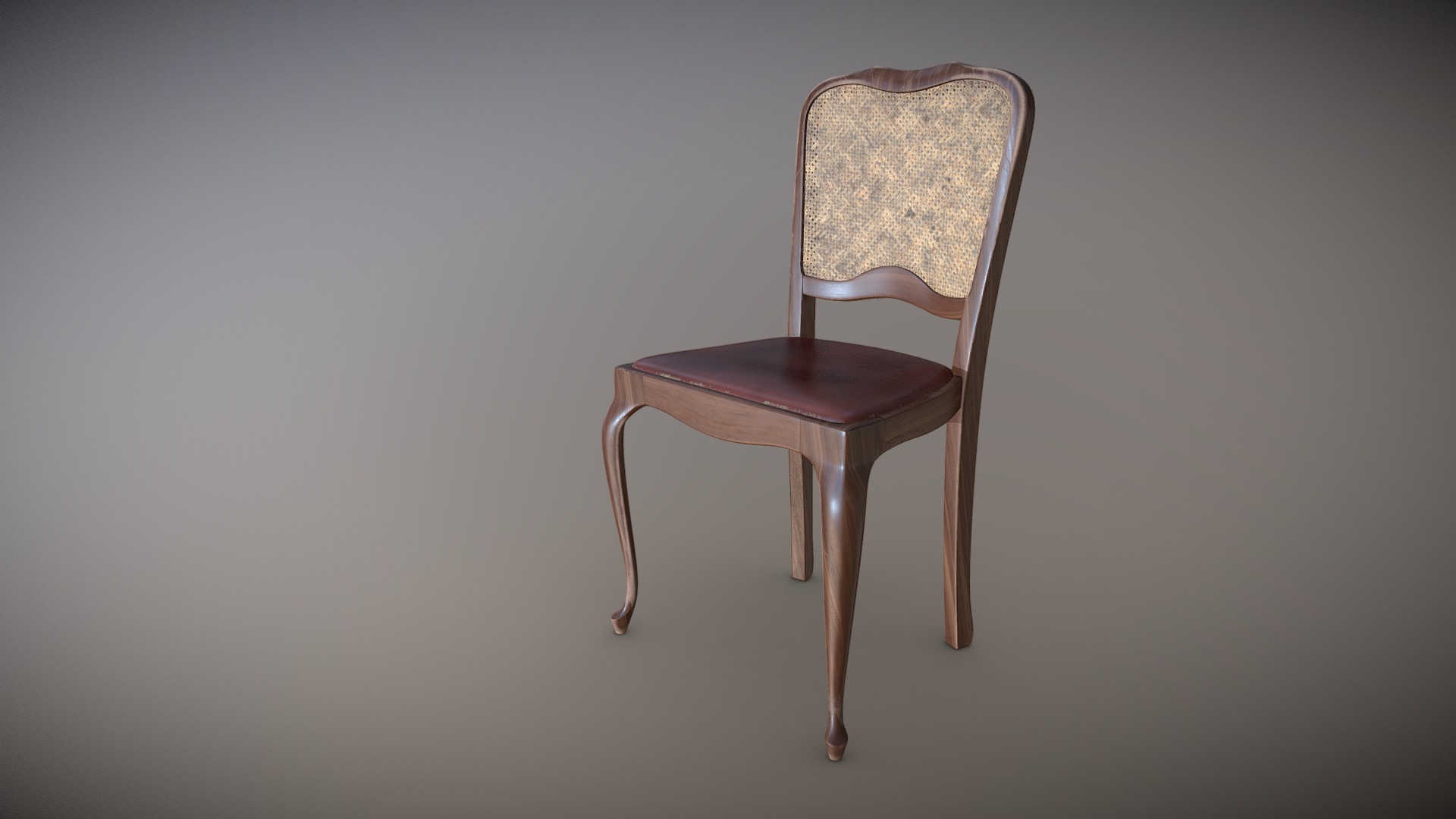 3D model Antique 1920’s Chair - This is a 3D model of the Antique 1920's Chair. The 3D model is about a chair on a white background.