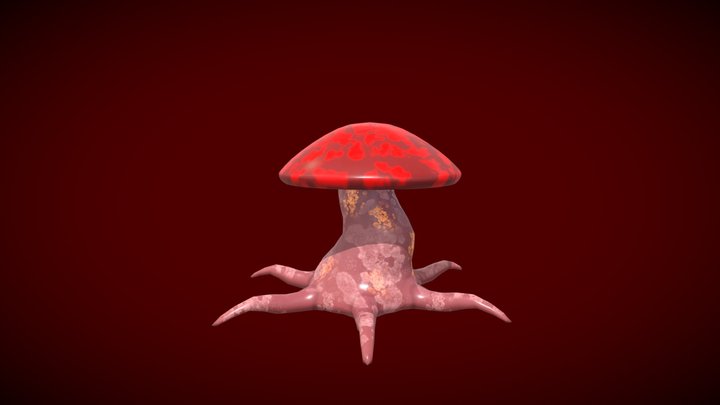 Stylized Sci-fi Mushroom 3D Model