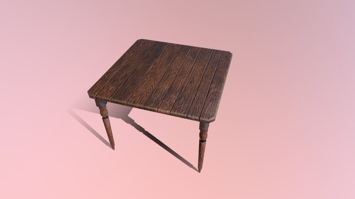 Wooden Table 3D Model