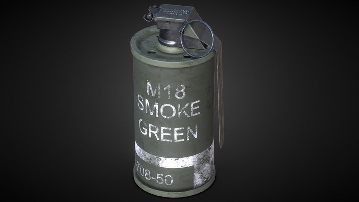 M18 Smoke Grenade Green 3D Model