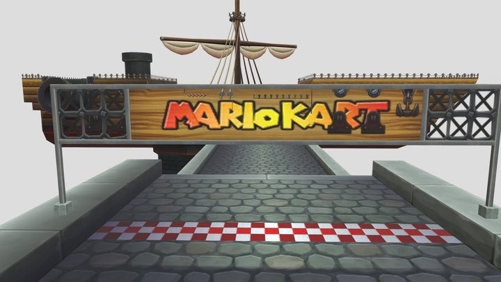 3DS - Mario Kart 7 - DS Airship Fortress 3D Model