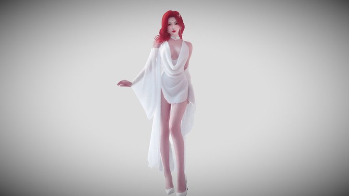 Red Hair Girl 3D Model