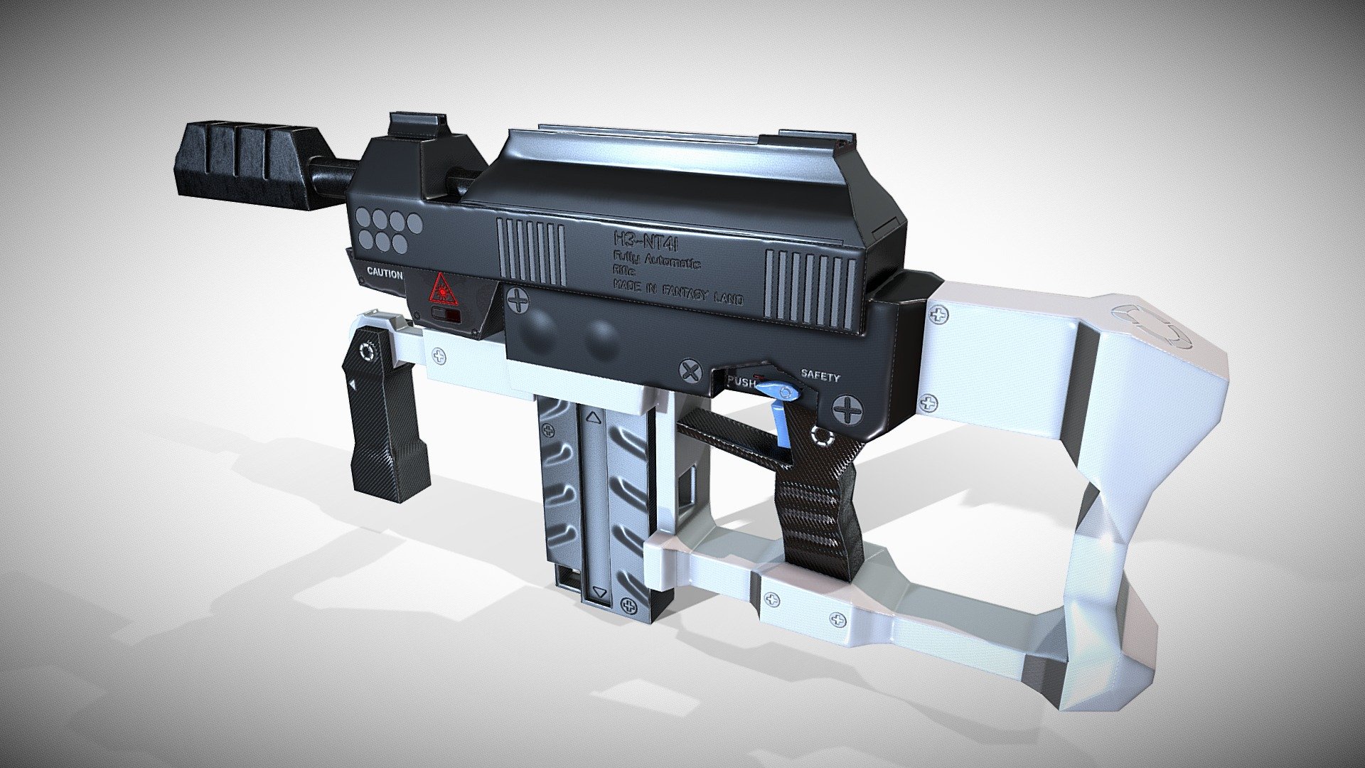 H3-NT4i Fully Automatic Assault Rifle Low Poly