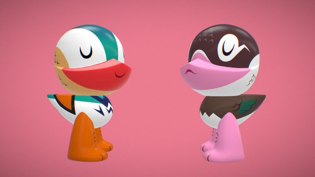 Quack Mandarin Duck Set Design[Love Edition] 3D Model