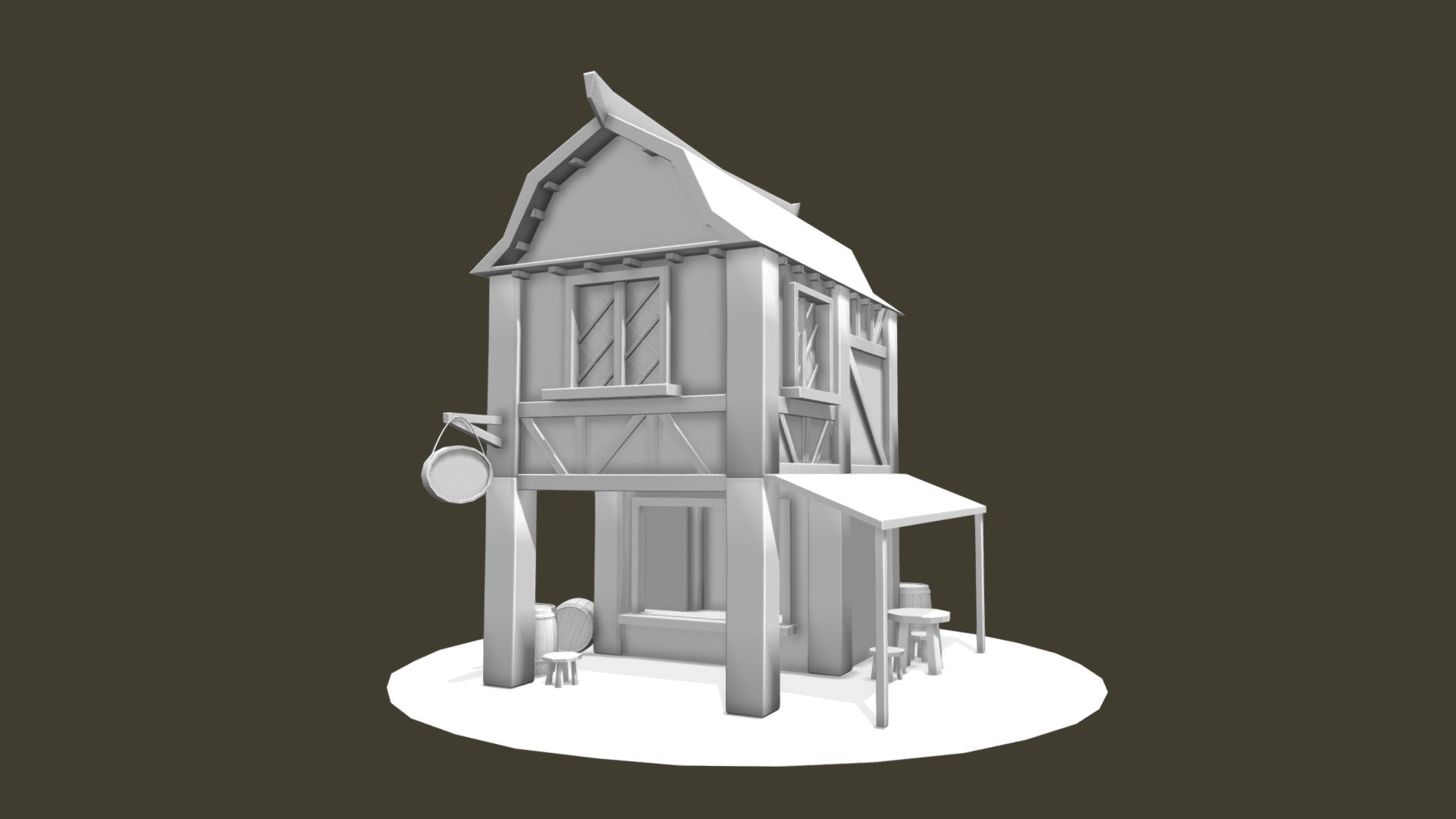 Free concept sketch of a cartoon fantasy tavern