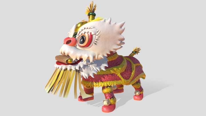 Lion Dance 3D Model