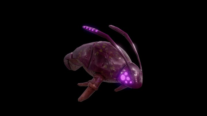Low Poly Alien Organic Creature Animations 3D Model