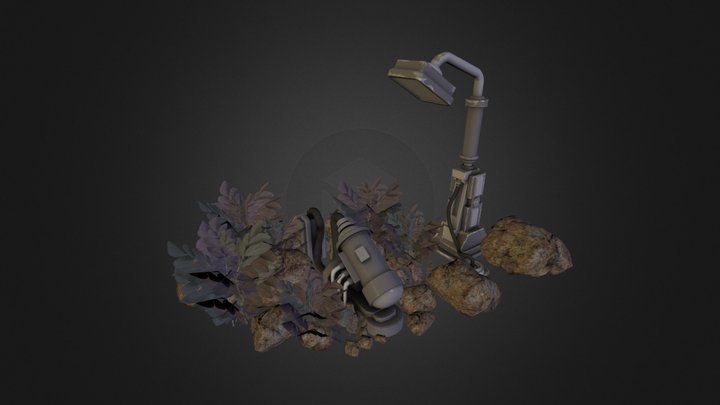 Flowery Tank Environment 3D Model