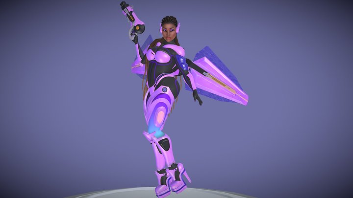 Cyborg girl 3D Model