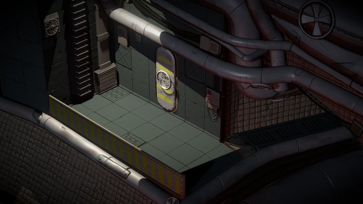 Passage through the sewer. 3D Model