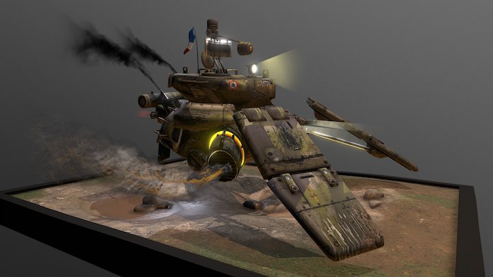 French Recon Hover Tank - Dembele 3D Model