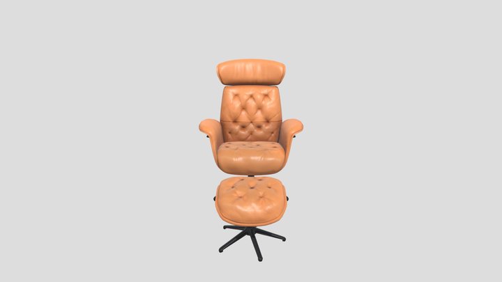 Armchair with footrest 3D Model