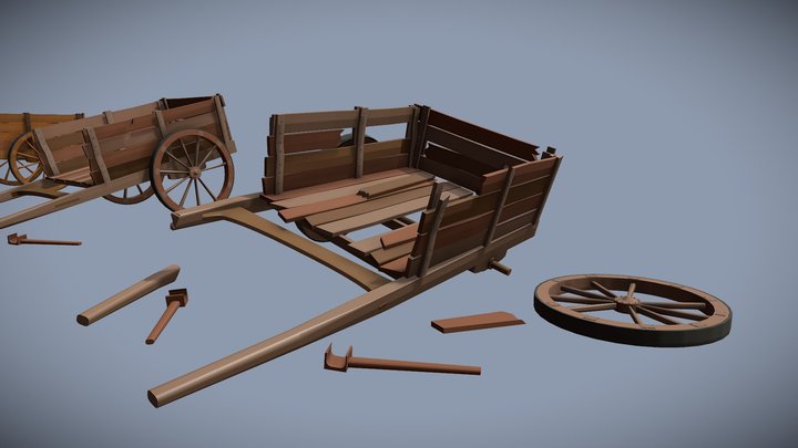 Повреждения [xyz-school] Тележка 3D Model