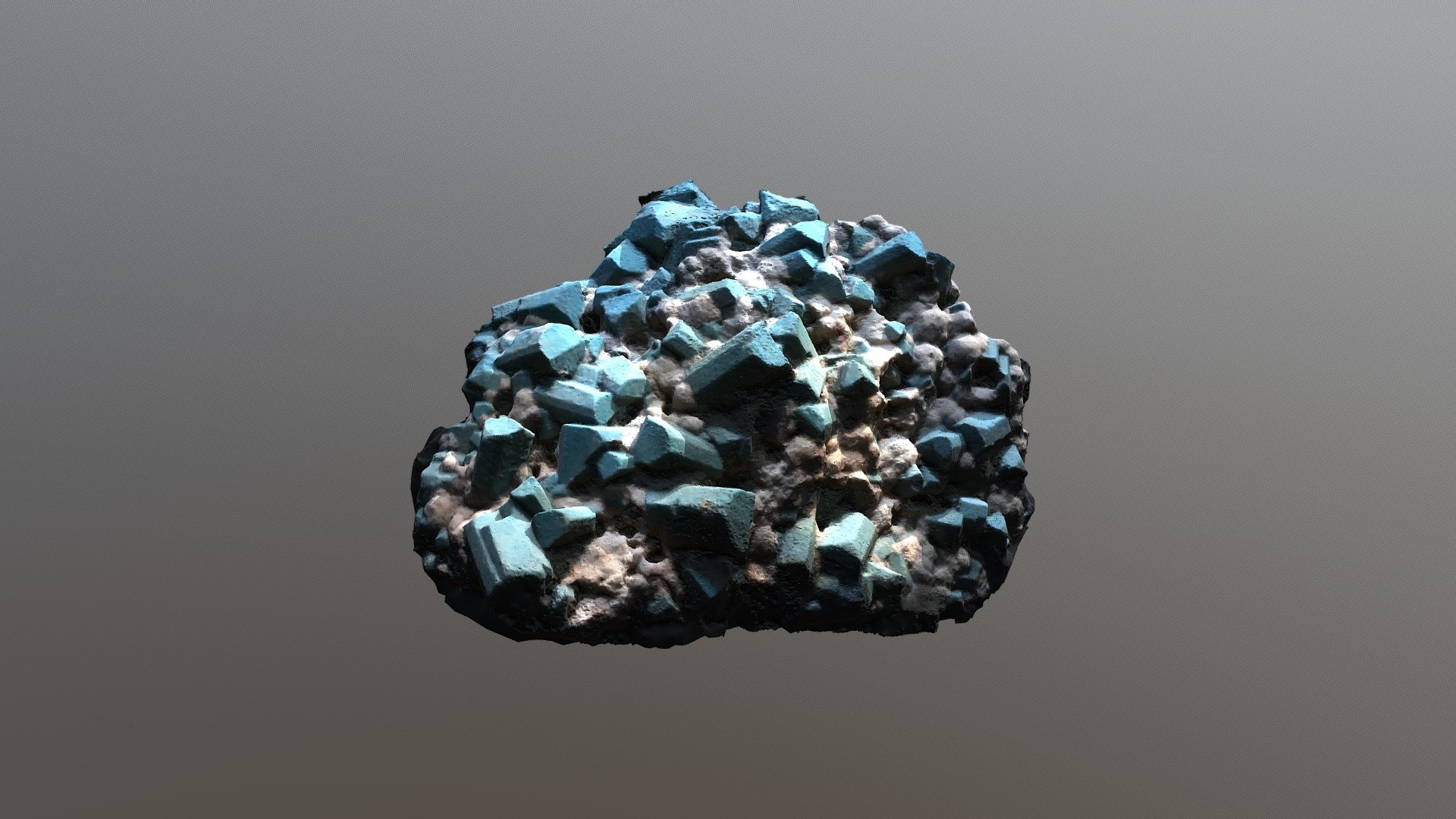 Turquoise Rock formation crystals photogrammetry