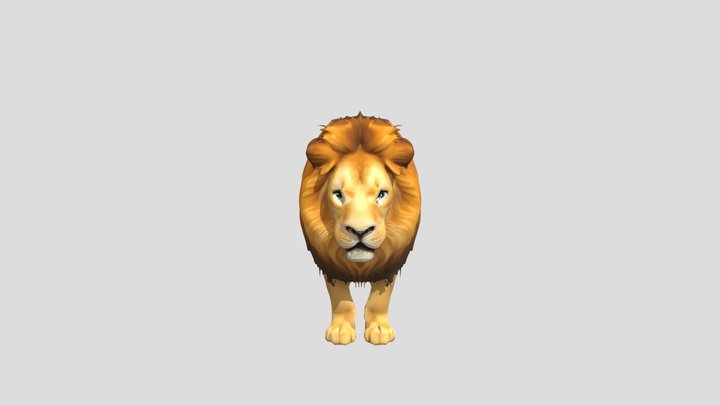 Lion standing majestically 3D Model