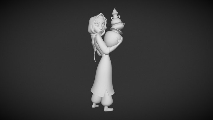 Character Modeling - The girl with the pots 3D Model