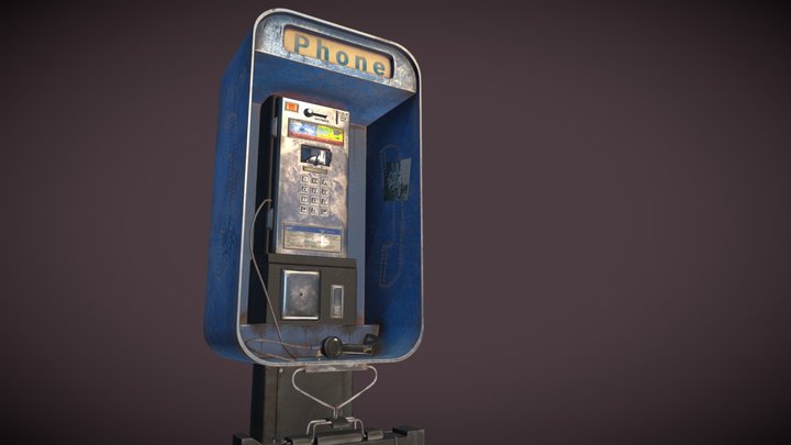 Pay Phone Game Asset 3D Model