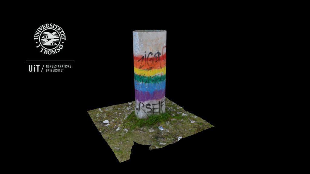 Rainbow Flag - Concrete Pillar, Kirovsk, Russia