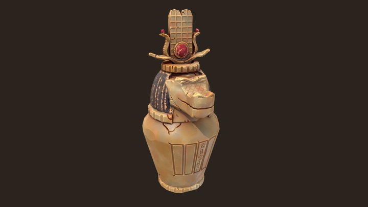 Sobek Canopic Jar 3D Model