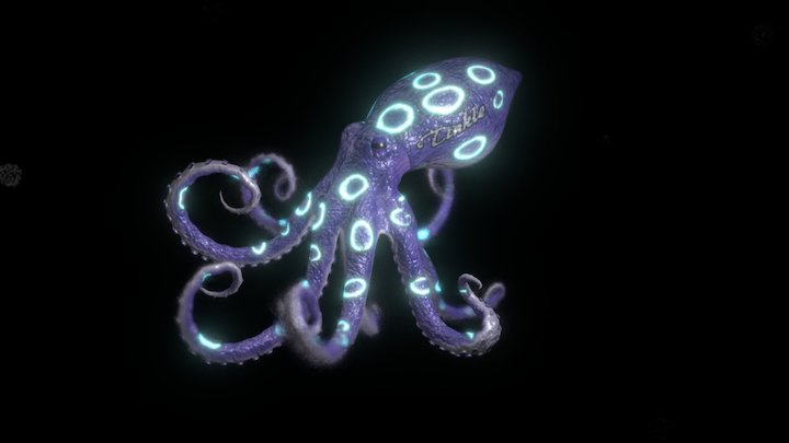 Tinkle the Blue Ring Octopus 3D Model