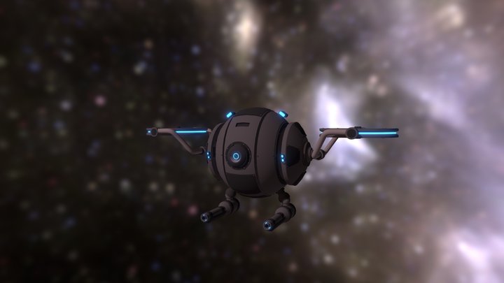 Sci-Fi Drone_blend_painted draft 3D Model