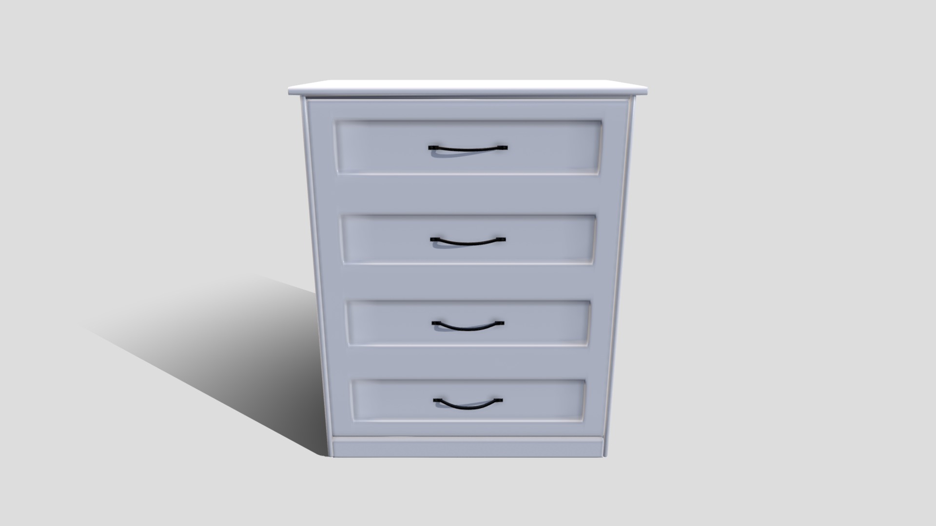 3D model Songesand 4 Drawers - This is a 3D model of the Songesand 4 Drawers. The 3D model is about a white box with a handle.